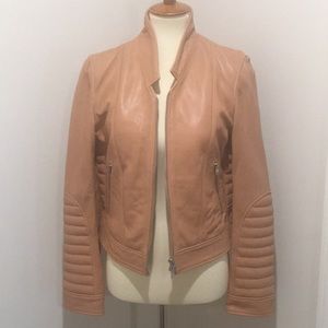 New J.Crew - leather biker jacket - size 10